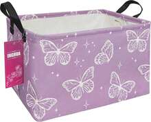 INGHUA Rectangular Storage Basket Fabric Organizer Bin For Toys,Books,Clothes,Gifts,Pets-Perfect For Home,Office,Nursery,Dorm,Shelf(Rec-Butterfly ) - ColorX - 查看 1