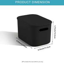 8 Pack Black Storage Bins With Lids For Shelves, Plastic Storage Containers With Lids For Organizing, Stackable Storage Boxes With Handle, Black Storage Bins For Classroom, Craft, Snacks - Black - View 8