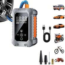 Mini Tire Inflator With Digital Pressure Gauge, Portable Air Compressor, Smart Car Tire Inflator, 150 PSI, With Emergency Light, Suitable For Car/Motorcycle/Bicycle/Balls. 7.4V 1800mAh Lithium-Ion Battery - Multicolor - View 13