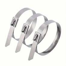 50-Pack 7.9 Inch Heavy Duty Stainless Steel Zip Ties | Rust Resistant, High Temperature Resistant Metal Cable Ties For Machinery, Automotive, Exhaust Applications And More - 4.6*200 مم - مشاهدة 9