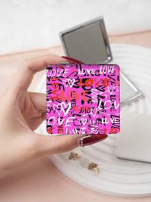 1pc Y2K Millennium Series Compact Folding Makeup Mirror, Lightweight, Ultra-Thin, PU Leather, Suitable For Various Occasions: Travel, Gatherings, Work, School, Suitable For All Ages - Multicolor - View 6