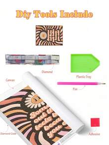 Tranh đính kim cương 5D tự làm | Hoa cúc gợn sóng cổ điển (Dễ thương & Tinh nghịch) & Bộ tranh đính kim cương với câu nói ấm áp. Tranh nghệ thuật đính kim cương độ phân giải cao với nền xoáy màu đào nhạt và đen, tranh trang trí thủ công, bộ dụng cụ khảm kim cương tan trong nước hoàn chỉnh, giúp rèn luyện kỹ năng tự làm và sự tập trung. - Nhiều màu - Xem 3