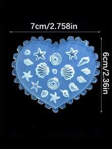 1个心形硅胶美甲雕刻模具，多形状海洋动物压花板，DIY美甲模板，美甲护理工具，时尚美甲爱好者的理想之选 - 無色 - 查看 10