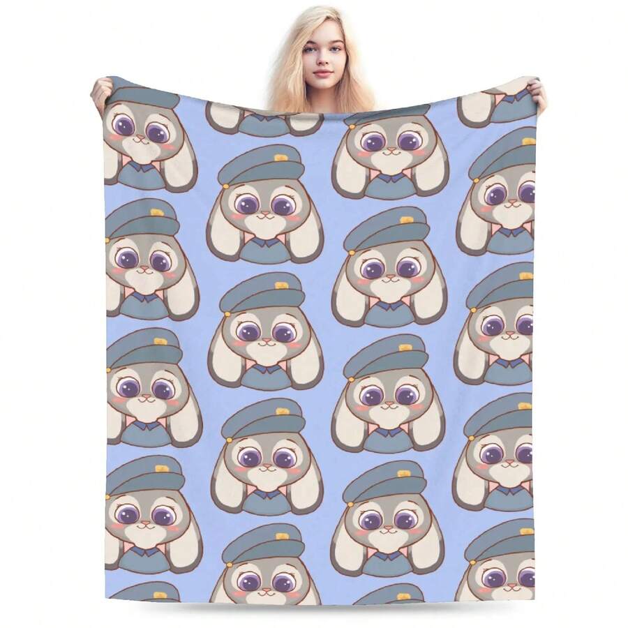 Cartoon Zootopias Judy And Nick Blankets Fleece Winter Lightweight Thin Throw Blanket For Sofa Outdoor Bedding Throws - trắng - Xem 1