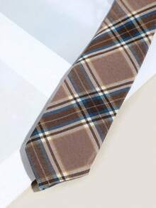 1pc Men's Fashion Striped Plaid Necktie, Versatile Business Style