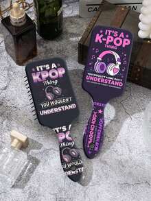 1pc K-Pop Girl Group Element Printed Air Cushion Hair Brush, Detangling Scalp Massage Comb, Hair Styling Brush, Valentine's Day Gift, Fan Birthday Gift, Student Dorm Hair Styling Tool