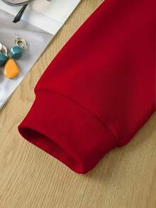 Letter Graphic Cute Women's Oversized Hoodie In Light Grey, Y2K Style Fall/Winter Clothes For Women  Women Winter Clotheshoodie,Christmas Outfit WomenchristmasWomen's Oversized Hoodie - 紅色1 - 查看 4