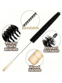 1 Piece Of Washer & Dryer Vent Cleaning Brush With A Long Flexible Rod And Spiral Bristles - Collect Dust, Remove Detergent Residue, Prevent Blockage, Maintain Equipment Efficiency, Washing Machine Cleaning Tool, Tidy Up The Lint Trap, Ergonomic Handle Design, Sturdy Handle Structure - Multicolor - View 4