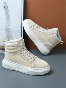 2025 Neue Herren Outdoor Knöchelstiefel, Veloursleder, Lässig Komfort, Sport Einfarbig Mode Stiefel, Herbst/Winter, Ganzjährig, Rutschfest, Rundkappe, Retro, Schnürschuhe, Herrenschuhe, Herrensneaker