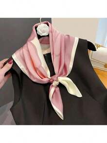 27.56inch Square Bohemian Floral Print Satin Scarf, Vintage Floral Pattern Polyester Soft Lightweight Elastic Hair Scarf Head Wrap Bandana Neck Shawl Bag Accessory For Christmas Wedding Party Vacation - Những bông hoa lớn màu xanh lam và cam - Xem 8