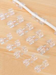 20/60pcs Transparent Cable Clips, Self-Adhesive Cable Clamps, Plastic Wire Clips With Strong Adhesive Backing, No Drilling Required, Suitable For Wall, Desk, Home, Office Cable Management, Minimalist Design