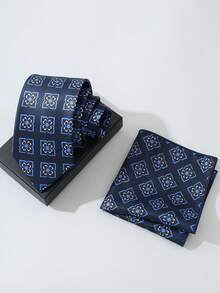 2pcs Business Tie Towel Suit Clothing Wear Matching Business Fashion Shirt Men's Tie Towel. - A - View 3