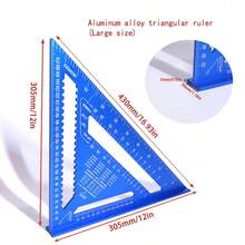 铝合金三角尺，高精度，多功能，加厚设计，兼具装饰性和实用性，木工好帮手，多种颜色可选