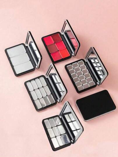 1 pièce Palette de maquillage vide avec miroir, boîte de rangement magnétique pour ombre à paupières, fard à joues et poudre, accessoire cosmétique abordable, cadeau de Noël pour femmes, cadeaux, voyage, articles bon marché, accessoire de voyage