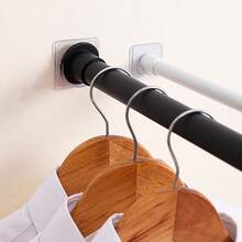 10/8/4pcs No-Drill Transparent Shower Curtain Rod Brackets, Modern ABS No-Drill Bathroom Curtain Rod Brackets - Adhesive Telescopic Rod Support Base, Strong Adhesion, Damage Free, Easy Installation With Heavy-Duty Hooks Rod Fixer, Home Bathroom Decor, Autumn Decor, Bathroom Accessories, Back To School Curtain Rod Hooks - Heavy-Duty Clip-On Curtain Rod Brackets, Door Curtain No-Drill Adhesive Brackets, Telescopic Rod Hooks - Multicolor - View 5