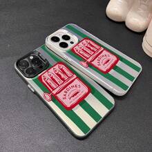 Canned fish Phone case suitable for  17, 16, 15, 14, 13, 12, 11, 8, 7 Pro Max, AIR, PLUS, X, XS. Gift for friends, gift for family, couple's style, unisex, Halloween gift, Easter gift, silver phone case. - Teléfono pez encajonado OTUXJU negro con carcasa plateada en blanco y negro - - Ver 6
