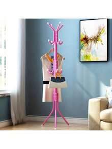 1pc Modern European Style Iron Coat Rack - Multifunctional Single Rod Coat & Bag Rack | Suitable For Bedroom, Living Room And Balcony - Multicolor - View 8