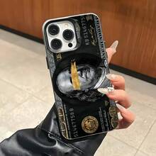 1pc Black Money Print Protective TPU Phone Case, Compatible With IPhone 16, 15, 14, 13, 12, 11 Pro Max And Series - Multicolor - View 3