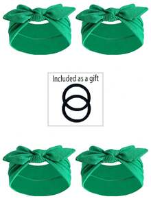 4pcs/12pcs New Cute Rabbit Ear Knotted Headbands, Paisley Pattern Elastic Headbands, Solid Color Bow Headbands For Yoga, Sports, Outdoor, Women Women Hair Accessories Elegant Hair Band