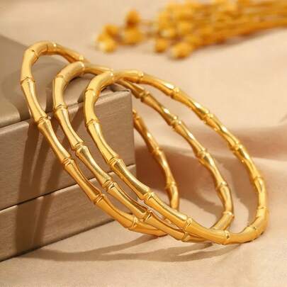 New Stainless Steel Anti-Fading Bamboo Knot Bracelet, Suitable For Women's Daily Wear And Various Occasions, Also Can Be Given As A Gift To Friends