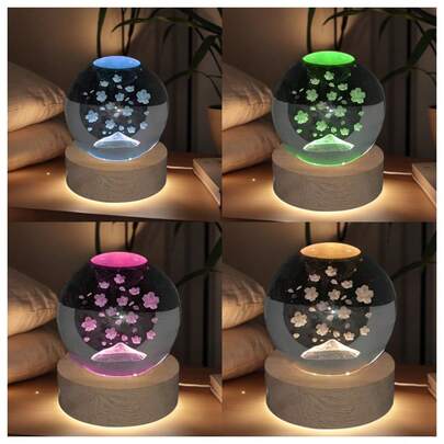 This Crystal Ball Night Light, With A Beautiful Landscape At The Foot Of The Mountain As The Background, Is An Ideal Gift For Valentine's Day, Thanksgiving, Ramadan, Mother's Day And Other Holidays. It Has A Colorful Night Light And Is An Artistic Home Decor Item, Suitable For Placing In The Bedroom And Living Room. It Can Also Be Used As A Decorative Piece On A Glass Table Or As A Birthday Gift For Friends. This Is A Precious Surprise Gift.