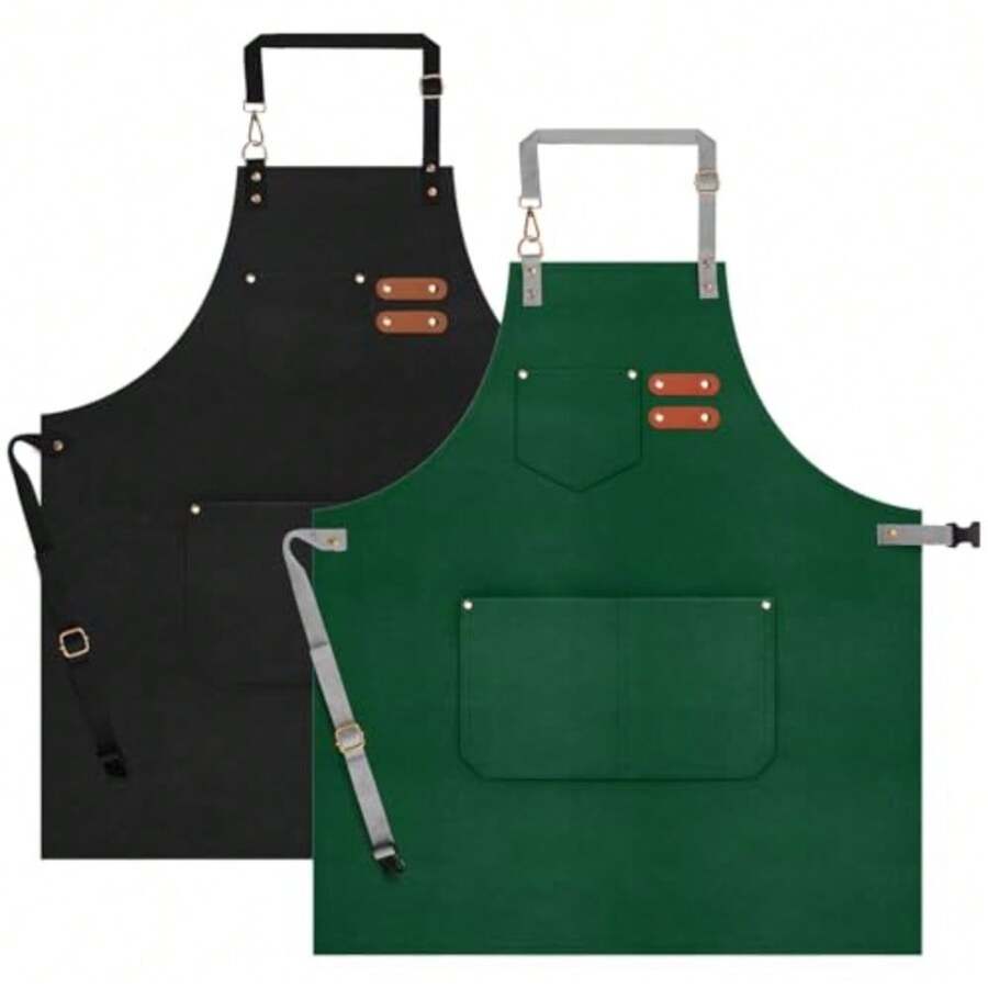 CYPN2 Packs delantales de cocina para hombres y mujeres delantal de cocina con peto ajustable y bolsillos delantales de cocina unisex para asar a la parrilla pintarFashion - 221233658 - Ver 1