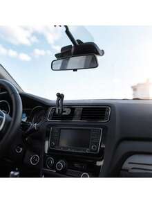 1pc Black Car Phone Holder Base, Dual Clip Four-Claw, Rotatable, Compatible With Any Panel, Suitable For Various Car Air Vent Phone Holders - A - View 9