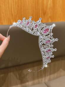 1个银色皇冠发箍，时尚优雅的皇冠发饰，适合生日和日常表演 - 彩色 - 查看 5