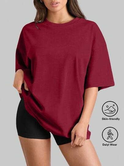 SUPEKYKO Plus Size Women Short Sleeve T-Shirt - Loose Fit Activewear Top, Suitable For Fitness, Yoga And Casual Wear | All Season