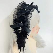 1pc Lolita Angel Wings Headband, Gothic Dark Angel Headdress Hair Accessory, Subculture Punk Hairband - Multicolor - View 9