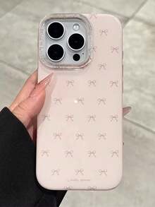 Camera Flash Powder Of Pink Bowknot Full Screen, High Sense Of Fashion And Personalized Drop Protection Shell, Is Compatible With Iphone17 / Iphone17promax IPhone16 Pro Max/IPhone15 Pro/Iphone14 Iphone13/12/11, It's Suitable As A Christmas Gift For Family Members/Friends/Sisters/Girlfriends - Pink - View 3
