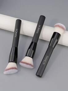 1/2/3pcs Foundation Brush For Liquid Makeup Ultra-Fine Bristles Concealer Blush Contour Liquid Cream Blending Angled Shape | No Shedding & Easy Clean | Kabuki Makeup Brush - Multicolor - View 3