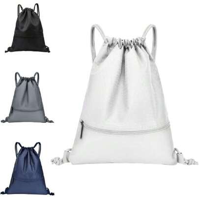 Mochila unisex con cordón, mochila impermeable para ejercicios con bolsillo con cremallera, puede contener pelotas, para ciclismo, gimnasio, yoga, entrenamiento deportivo, baloncesto,futbol,38340548