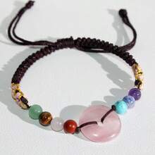 1 Set 7 Chakra Bracelet Earrings Set Natural Stone Beaded Woven Healing Female Spiritual Bracelet Bohemian Style Healing Crystal Meditation Relaxation Female Anxiety Jewelry Gift Suitable For Daily Wear - Bracelet Set - View 5