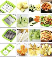 12 Piezas Cortador de verduras y frutas multifuncional rallador pelador picadoriuego de cocina - Verde - Ver 8