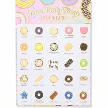 Tarjetas de Bingo de Actividad de Donut - Paquete de 36, Cartulina - Actividades Interactivas con Tema de Donut para Fiesta de Cumpleaños, Juego Familiar - inicial - Ver 6