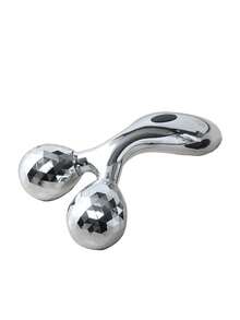 3D Face Massage Roller And Stainless Steel Gua Sha Board Set, Face Sculpting Tool, Effectively Reduces Puffiness And Redness, Metal Skincare Massager, Perfect For Morning Skincare, Post-Workout Recovery, And Travel Self-Care, Especially Suitable For Acne-Prone Skin, Busy Professionals, And Skincare Beginners, Great Gift For Valentine's Day And Mother's Day - Silver - View 4