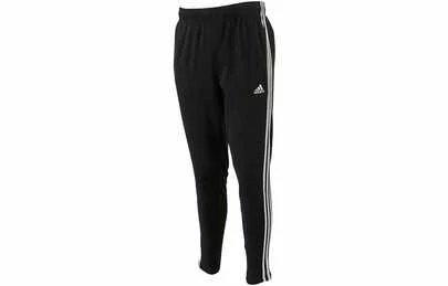  adidas品牌Logo印花標誌復古直筒針織運動褲男款黑色