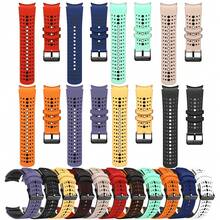 适用于 Galaxy Watch 7/6/5/4 40mm/44mm、Galaxy Watch 5 Pro 45mm、Galaxy Watch 6 Classic 43mm/47mm 智能手表的柔软硅胶表带，适配弧形表耳。