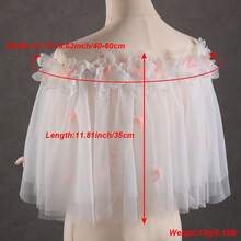 1pc Romantic Floral Pearl One-Shoulder Shawl, Bridal/Bridesmaid Strapless Dress Arm Cover - Multicolor - View 5