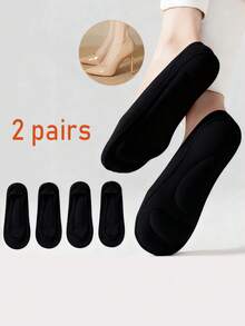 2片装女士高跟鞋鞋垫，透气隐形，防滑后跟贴，缓解足部疲劳，大码尺码