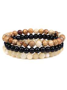 6mm Natural Stone Bracelet Set, Includes Rose Quartz & Tiger Eye Beads, Elastic Stretch Bracelets, Popular European & American Cross-Border Jewelry - Bracelet - View 43