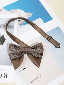 1件男士时尚休闲简约腰果图案纯色领结，舒适百搭，适合日常、派对、宴会、旅行等场合。