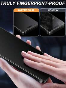 2pcs/Set Ceramic Soft Film Screen Protector, Full Coverage Anti-Spy Anti-Shatter Matte Protective Film, Compatible With IPhone 17 Pro Max/17 Pro/17 Air/17/16 Pro Max/16 Pro/16 Plus/16/15 Pro Max/15 Pro/15 Plus/15/14/13/12 And Other Models - Black - View 8