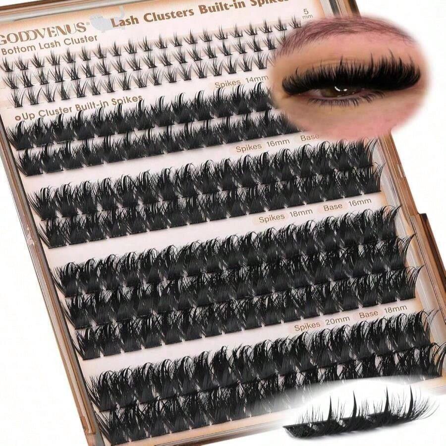 Volume Manga Lash Clusters With Spikes Wispy Cluster Eyelash Extensions Fluffy Anime Eyelashes Clusters With Bottom Lashes Clusters Fairy Individual Lash Extension (D Curve 12-18mm 213 Pieces) - MàuL - Xem 1