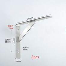 2个不锈钢三角支架，壁挂式货架支架，重型支撑，壁挂式工作台支架，五金配件 - 銀色 - 查看 10