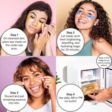 12pcs Day & Night  Eye Mask Patches, Powerful Moisturizing & Hydrating, Makes Eye Area Look Brighter, Firmer, Radiant Youthful Glow, Targets Dryness, Dark Circles, Puffiness & Sagging, Bule Gel Patches, Perfect For AM/PM Routine, Overnight Rescue, Holiday Gift & Skincare Set - 藍色 - 查看 5