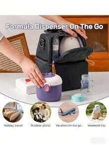 1个便携式婴儿辅食粉储存罐，旅行婴儿奶粉分装器，幼儿零食收纳盒 - 彩色 - 查看 2