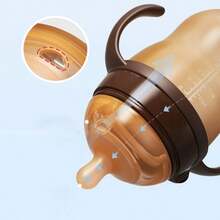 150ml/240ml Baby Realistic Breastfeeding Silicone Bottle, Anti-Colic, & Reliable Weaning Tool With Handle - Mocha Brown - View 8