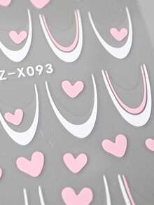 2 miếng dán móng tay hình trái tim 3D, độc quyền cho Ngày Valentine - Hình dán móng tay tự dính họa tiết trái tim màu hồng, phụ kiện trang trí móng tay. - Nhiều màu - Xem 5